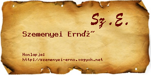 Szemenyei Ernő névjegykártya