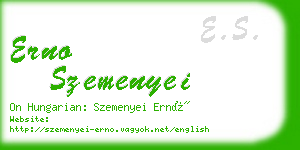 erno szemenyei business card